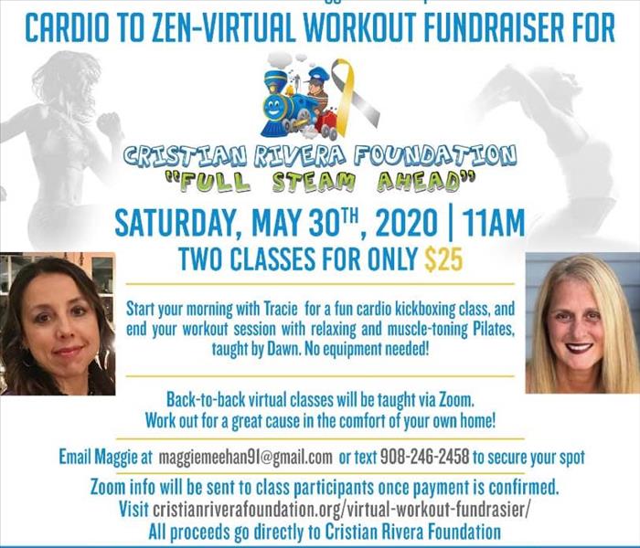 Flyer Cardio to Zen-Virtual Workout Fundraiser for the Christian Rivera Foundation